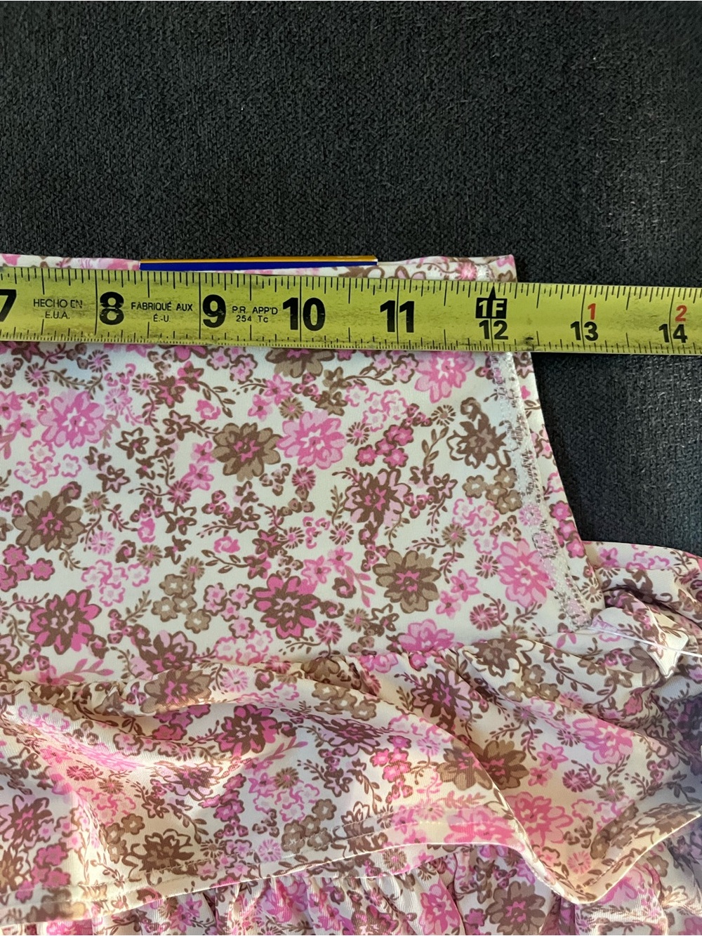 Women’s High Rise Floral Ruffle Mini Skort   Pink /Brown.  S - Picture 5 of 10